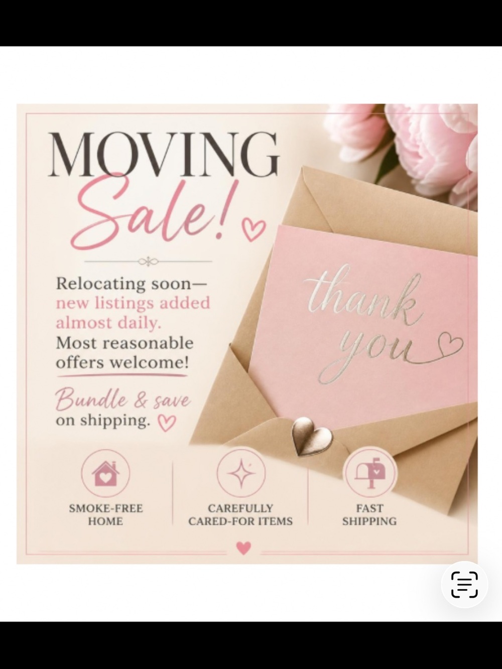 Moving sale announcement